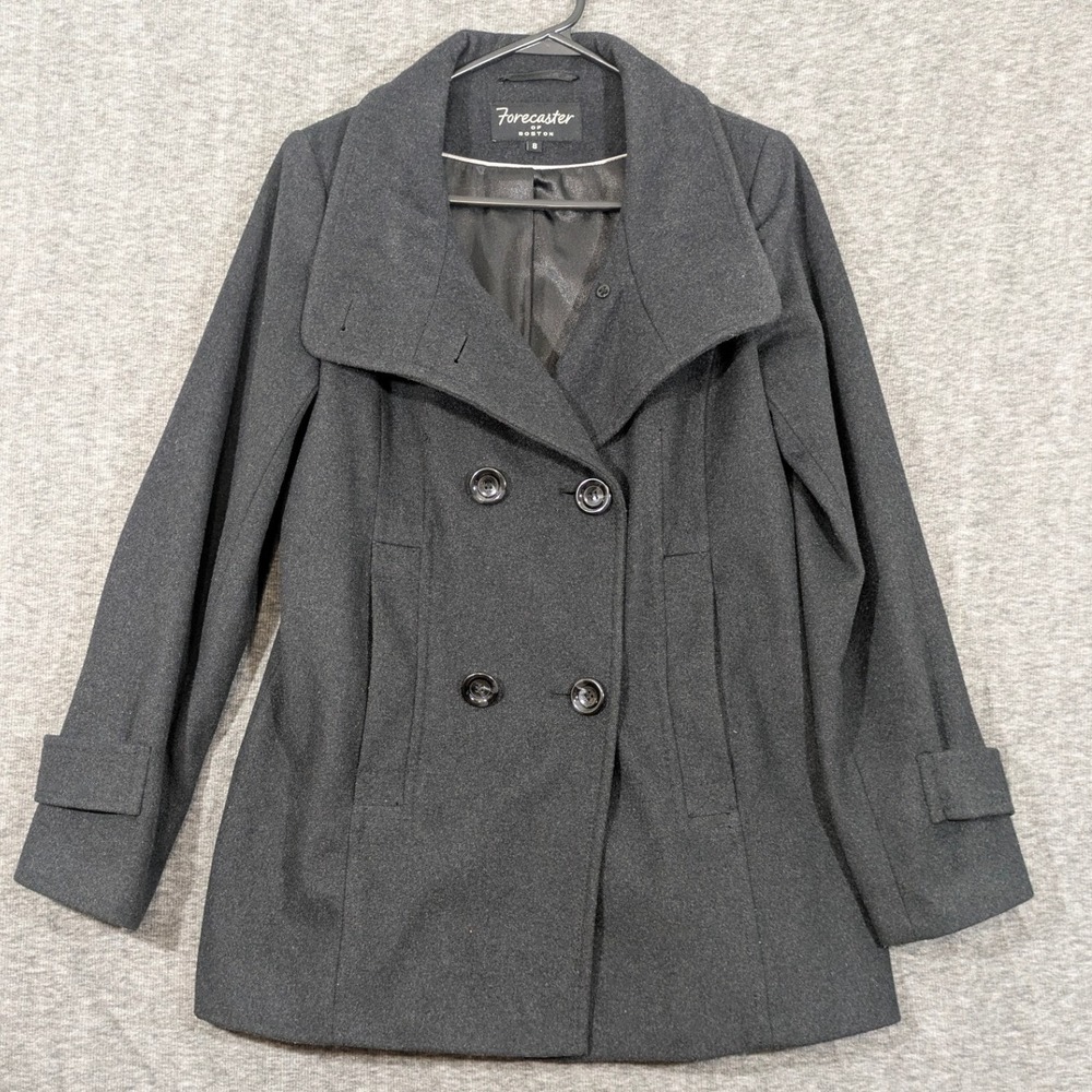 Vintage Forecaster of Boston Womens‎ Dark Gray Double Breasted Pea Coat Size 8
